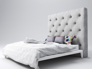 upholstered - buttoned headboard 3D Model