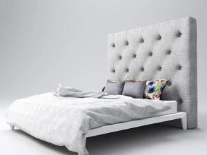 upholstered - buttoned headboard 3D Model