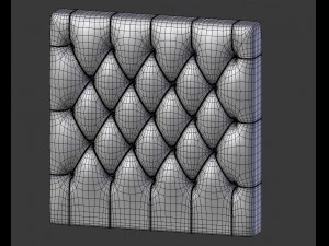 upholstered - buttoned headboard 3D Model