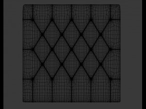 upholstered - buttoned headboard 3D Model
