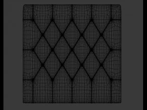 upholstered - buttoned headboard 3D Model