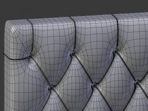 upholstered - buttoned headboard 3D Model
