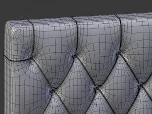 upholstered - buttoned headboard 3D Model
