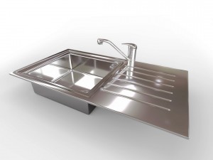 kitchen sink with mixer tap Modelo 3D