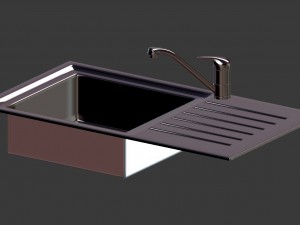 kitchen sink with mixer tap Modelo 3D