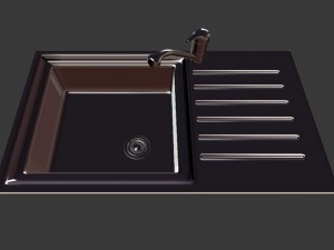 kitchen sink with mixer tap Modelo 3D