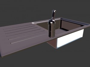 kitchen sink with mixer tap Modelo 3D