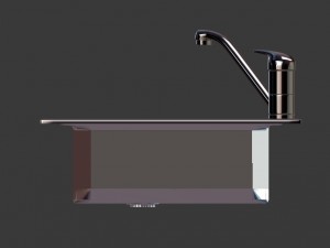 kitchen sink with mixer tap Modelo 3D