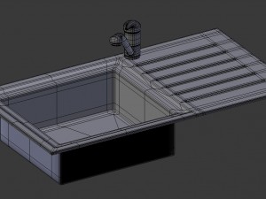 kitchen sink with mixer tap Modelo 3D