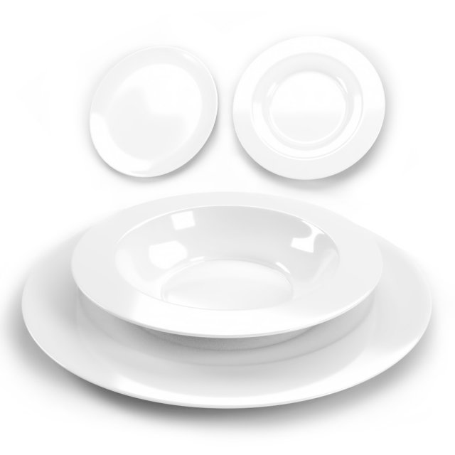 round plate set 3D Model .c4d .max .obj .3ds .fbx .stl .blend 