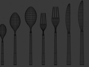 cutlery set v2 3D-Modell
