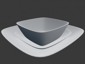 square plate set Modèle 3D