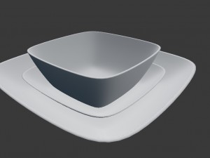 square plate set Modèle 3D