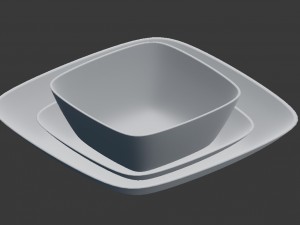 square plate set Modèle 3D