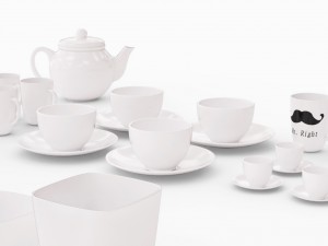 large tableware collection - plate set Modèle 3D