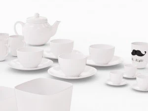 large tableware collection - plate set 3D Model