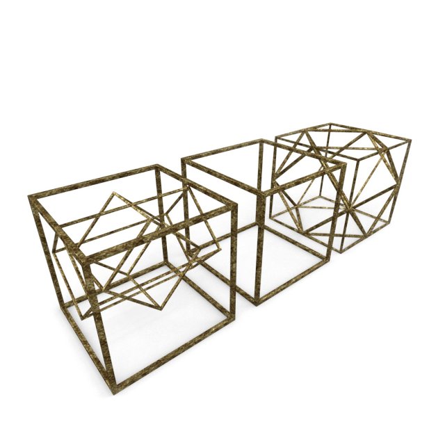 geometric decor objects - cube frames Model 3D .c4d .max .obj .3ds .fbx .stl .blend 