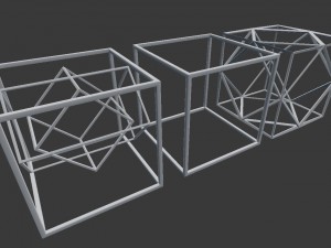 geometric decor objects - cube frames Model 3D