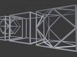 geometric decor objects - cube frames Model 3D