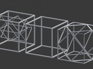 geometric decor objects - cube frames Model 3D