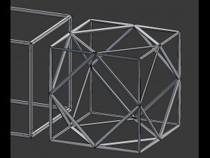 geometric decor objects - cube frames Model 3D