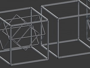 geometric decor objects - cube frames Model 3D