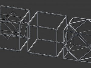 geometric decor objects - cube frames Model 3D