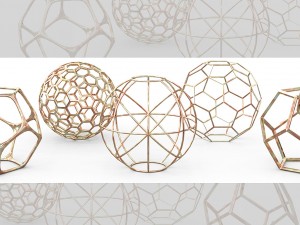 geometric decor objects - sphere frames Modelo 3D