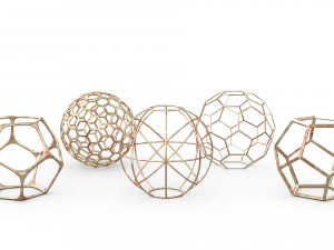 geometric decor objects - sphere frames Modello 3D