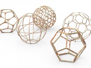 geometric decor objects - sphere frames Modello 3D