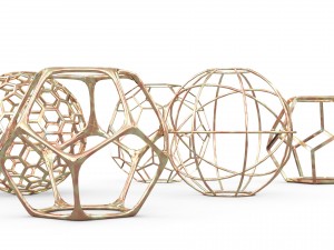 geometric decor objects - sphere frames Modello 3D