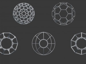 geometric decor objects - sphere frames Modello 3D