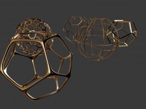 geometric decor objects - sphere frames Modello 3D