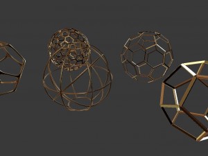 geometric decor objects - sphere frames Modello 3D