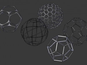 geometric decor objects - sphere frames Modello 3D