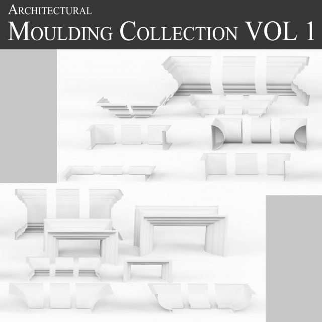 architectural moulding collection vol 1 Model 3D .c4d .max .obj .3ds .fbx .stl .blend 