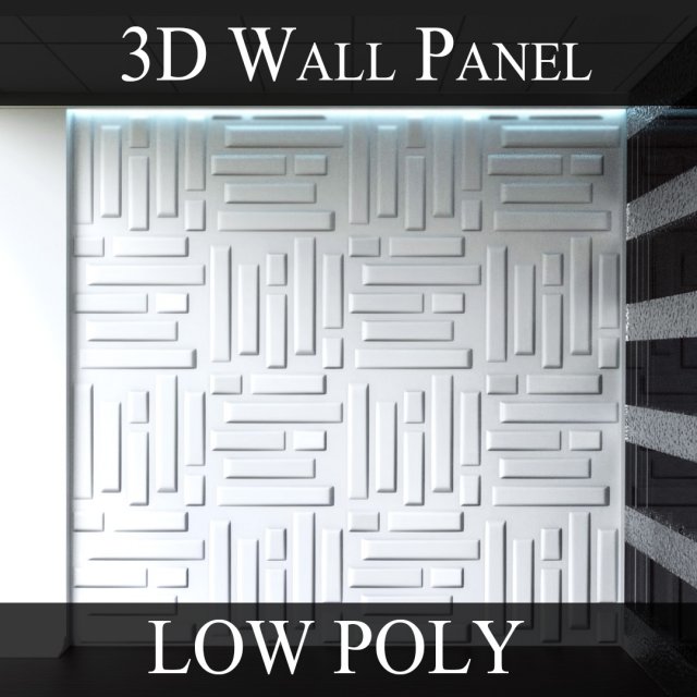 3d wall panel - low poly - bricks Modèle 3D .c4d .max .obj .3ds .fbx .stl .blend 