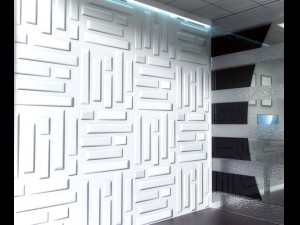 3d wall panel - low poly - bricks Modèle 3D