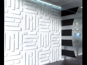 Panel dinding 3d - poli rendah - batu bata Model 3D