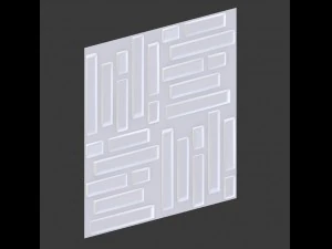 Panel dinding 3d - poli rendah - batu bata Model 3D