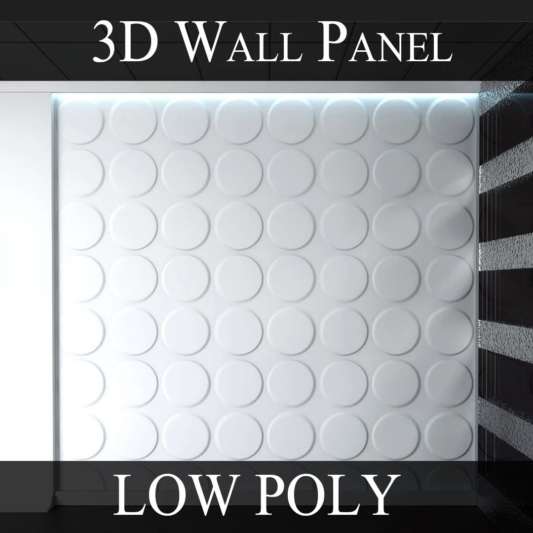 3d wall panel - low poly - ellipses 3D Model .c4d .max .obj .3ds .fbx .stl .blend 