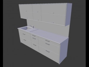 kitchen aida - small kitchen panel 3D Model