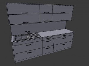 kitchen aida - small kitchen panel 3D Model