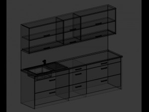 kitchen aida - small kitchen panel 3D Model