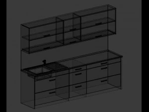 kitchen aida - small kitchen panel 3D Model