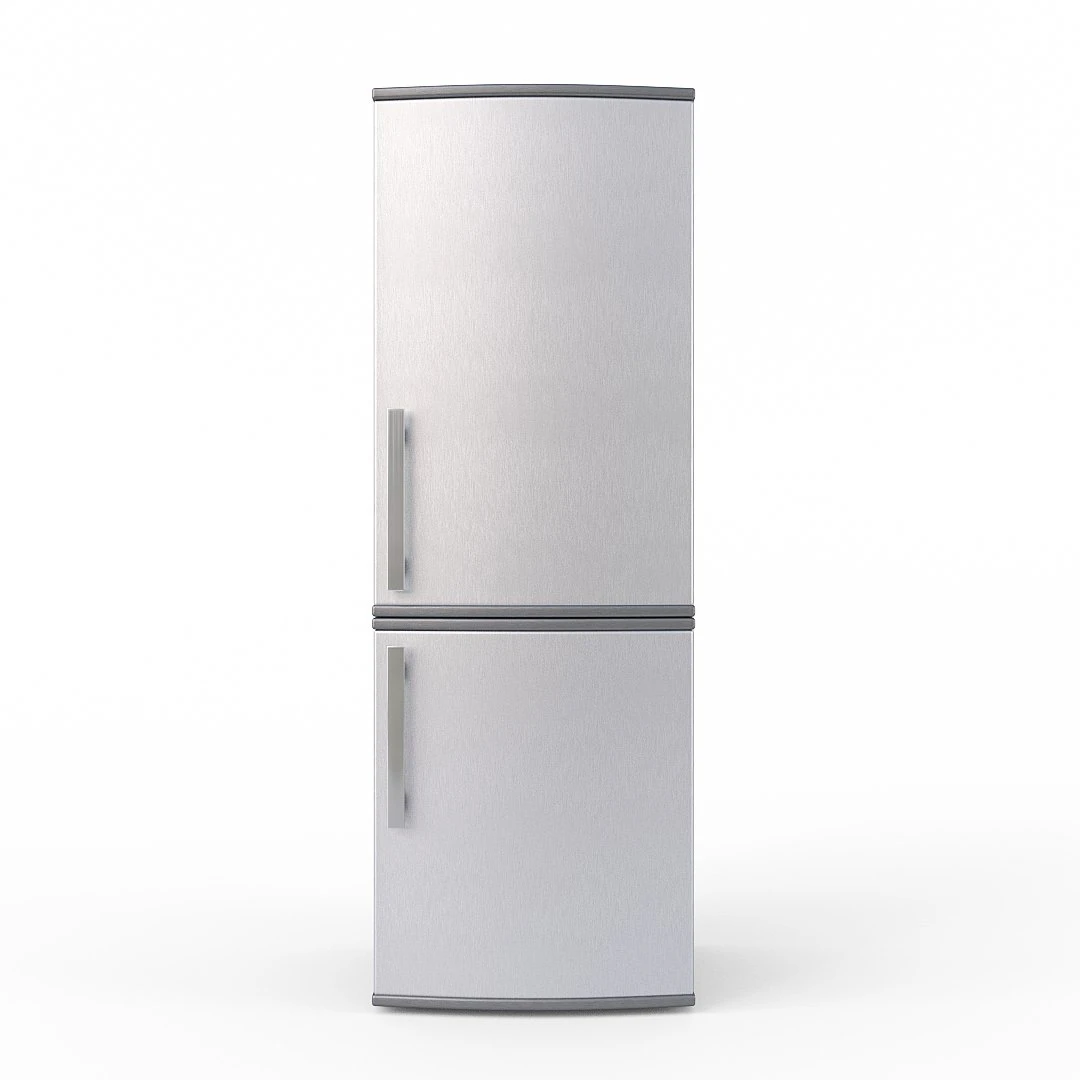 modern stainless steel fridge freezer 3D Model .c4d .max .obj .3ds .fbx .stl .blend