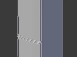 modern stainless steel fridge freezer 3D Model