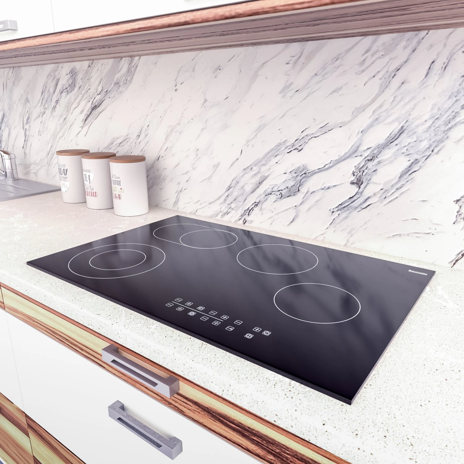 black electric ceramic hob - low poly 3D Model .c4d .max .obj .3ds .fbx .stl .blend 