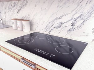 black electric ceramic hob - low poly 3D Model