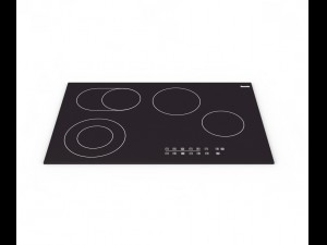 black electric ceramic hob - low poly 3D Модель